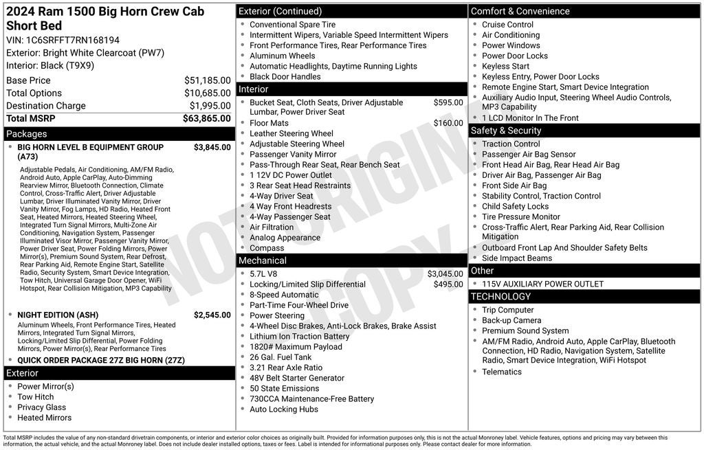 2024 RAM 1500 Big Horn/Lone Star