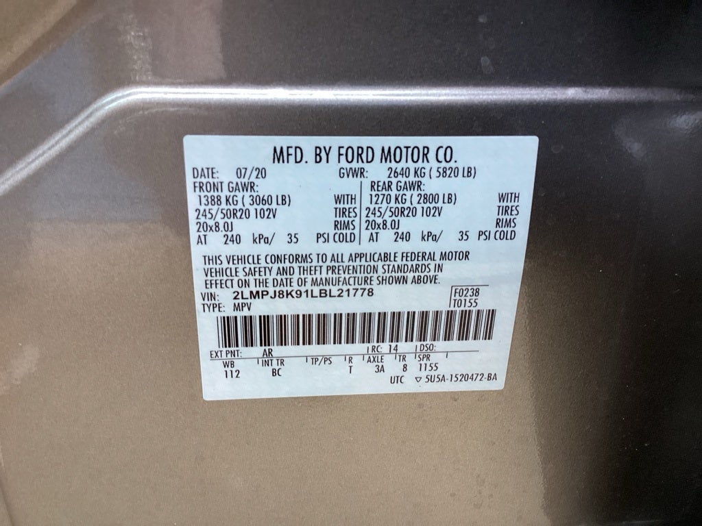 2020 Lincoln Nautilus Reserve