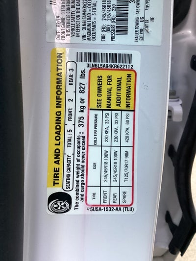 2019 Lincoln MKZ Standard