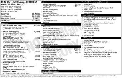 2026 Chevrolet Silverado 2500HD LT