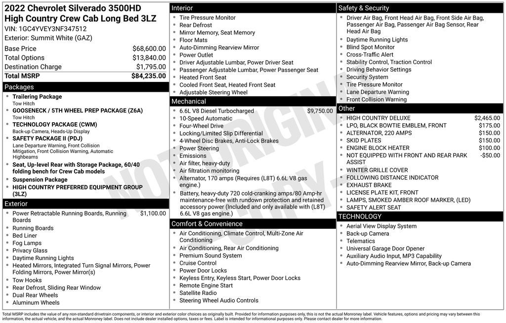 2022 Chevrolet Silverado 3500HD High Country