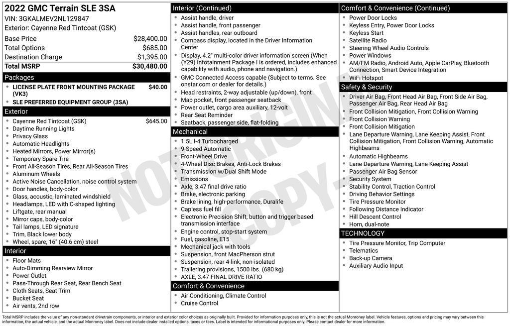 2022 GMC Terrain SLE