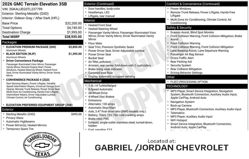 2026 GMC Terrain Elevation