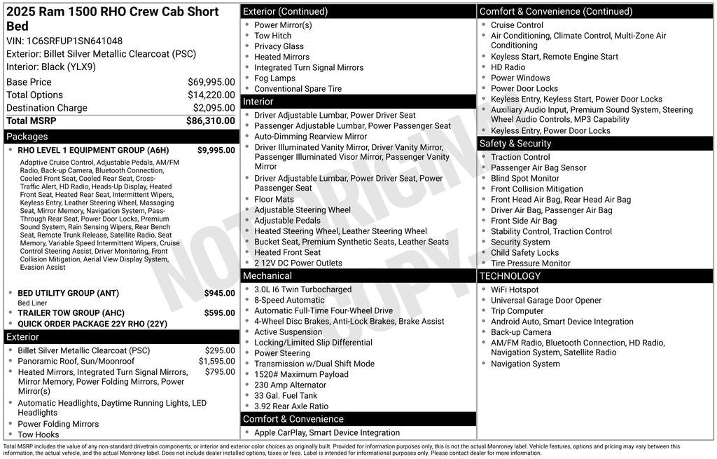 2025 RAM 1500 RHO