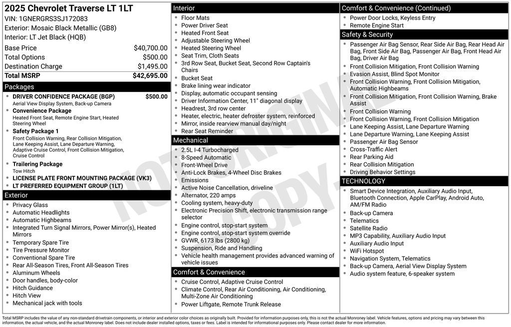 2025 Chevrolet Traverse LT 1LT