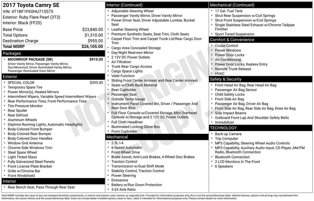 2017 Toyota Camry SE