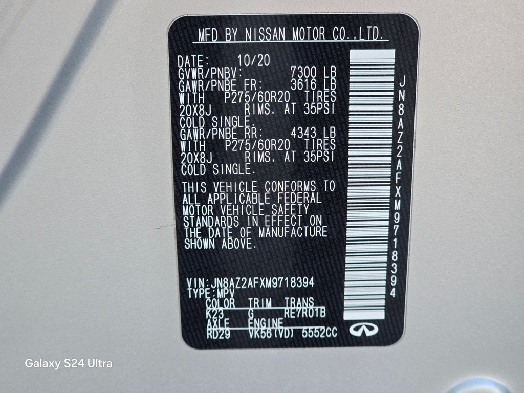 2021 INFINITI QX80 LUXE